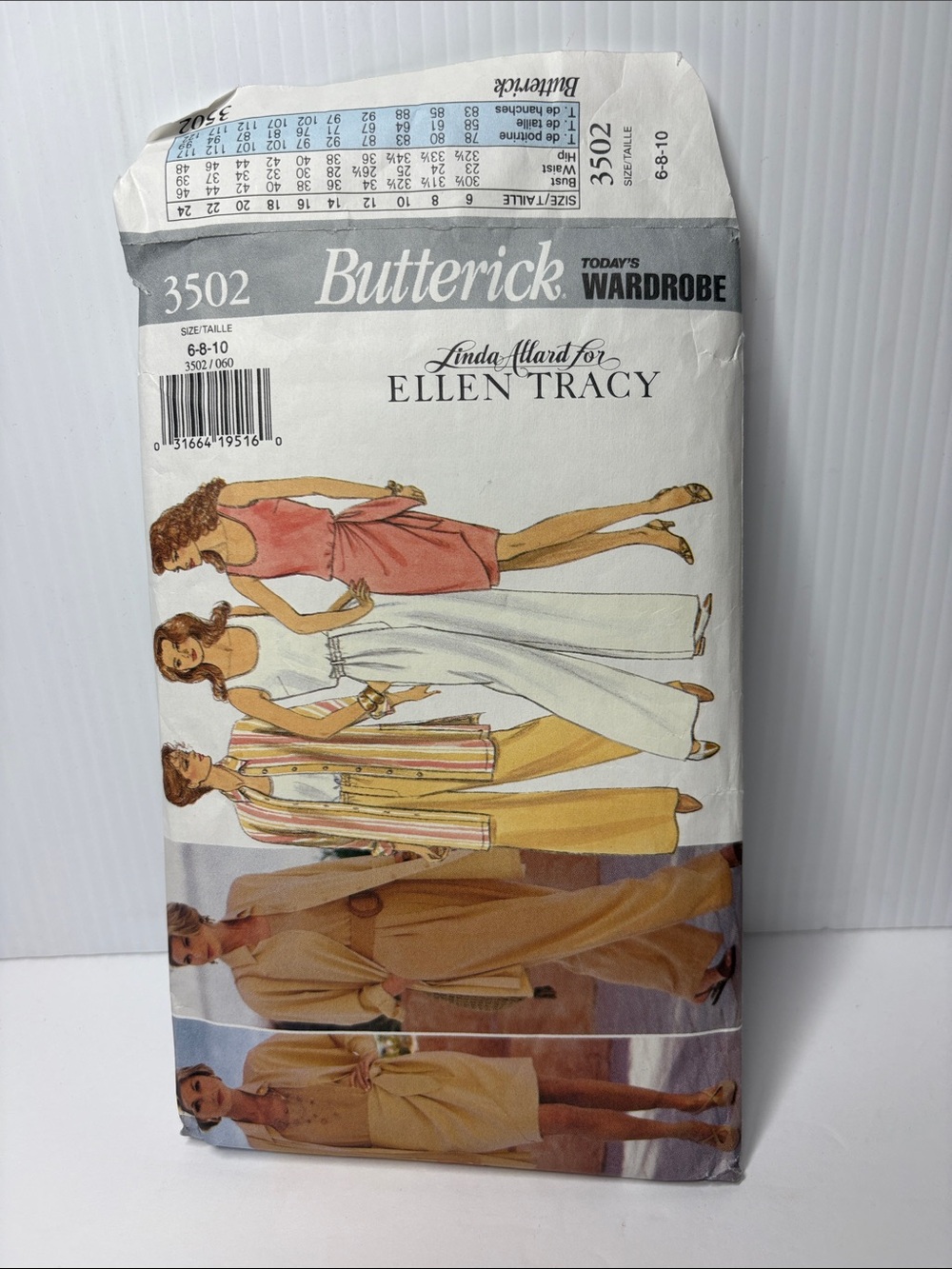 Butterick 3502 Ellen Tracy Sewing Patterns sizes 6-8-10